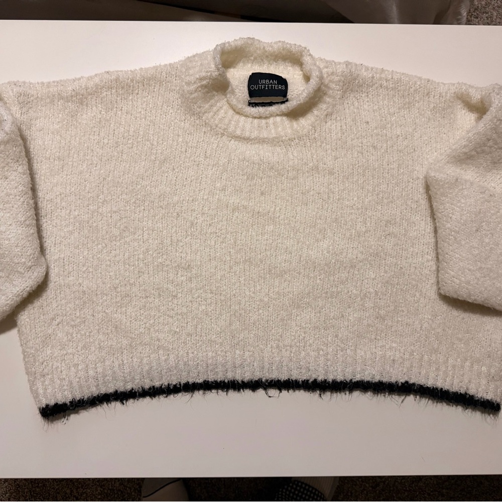 Urban Outfitters Cream Sweater with Black Trim